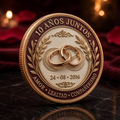 Moneda de Desafío Personalizada en Latón – Celebra Logros y Fechas Especiales (3mm)