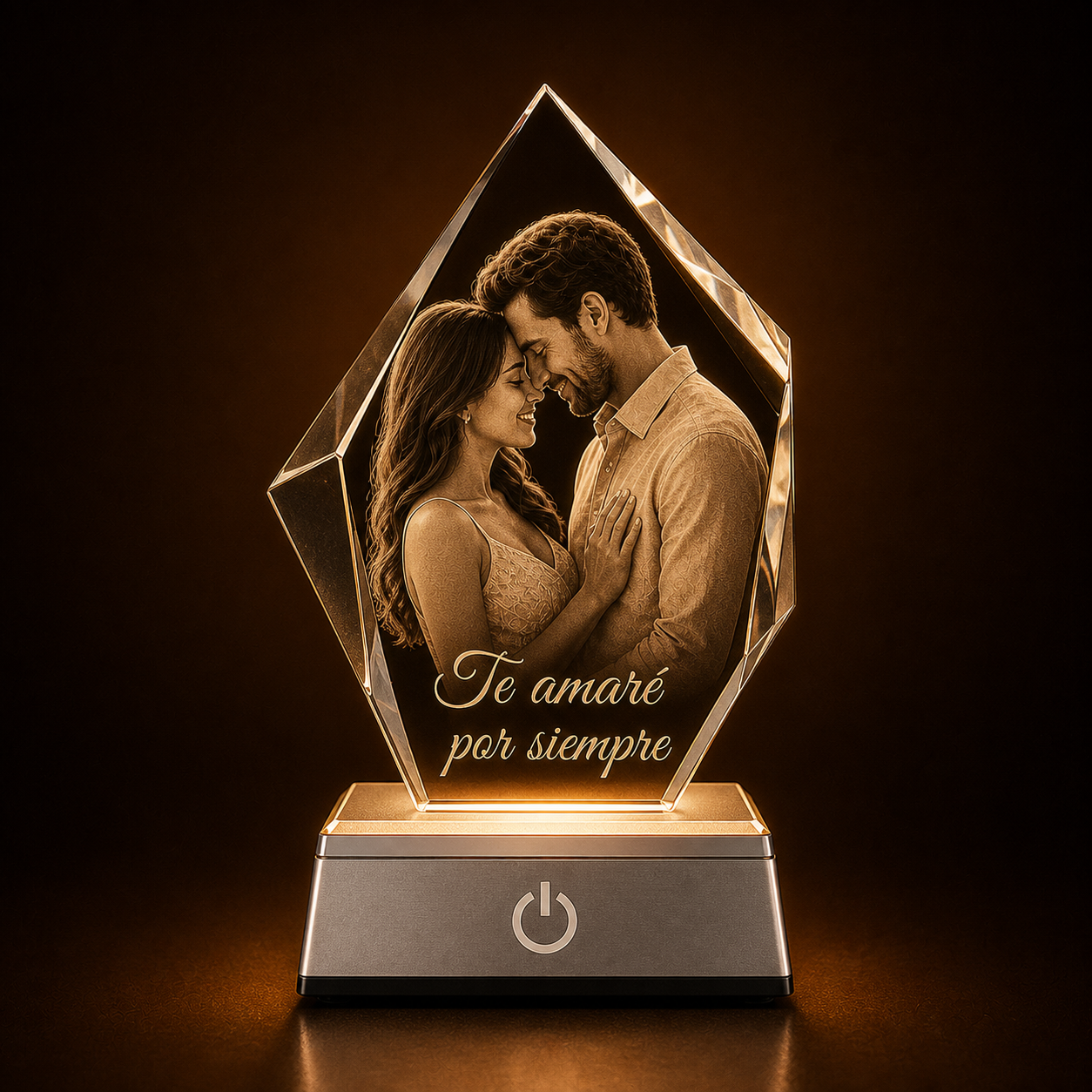Cristal K9 Personalizados - IceBurg 90x60x130 (Base Led Incluido)
