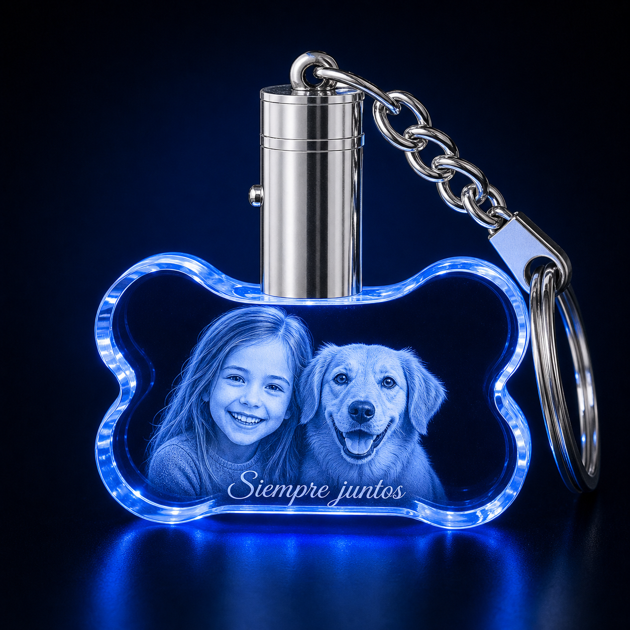 Cristal K9 Personalizados -LLavero en forma de hueso