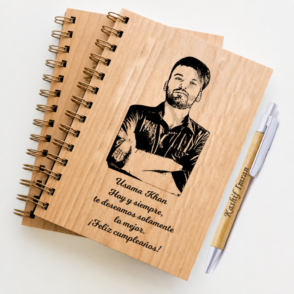 Libreta Personalizada de Madera con Foto y Nombre – Un Regalo Inolvidable