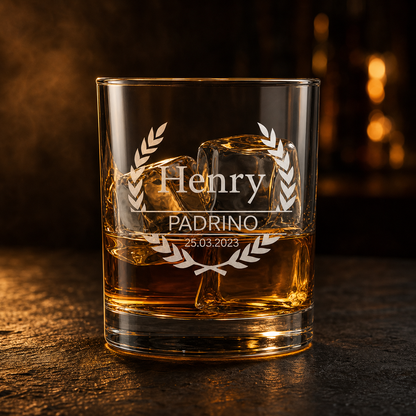 Whiskey Glass Personalizado con Grabado Láser
